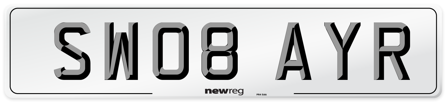 SW08 AYR Number Plate from New Reg